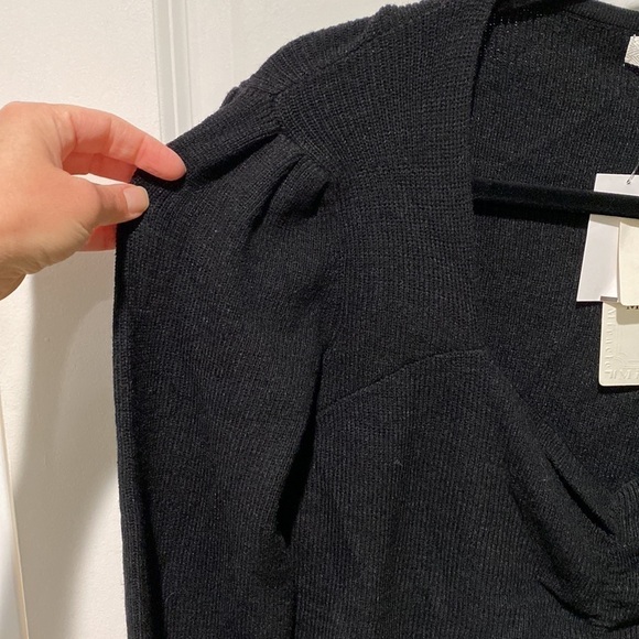 NWT Low Cut Puff Sleeve Soft Stretchy Sweater - Picture 3 of 11